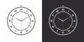 Watch faces. Conceptual clock faces. Smart watch dial. Clock faces on white and black background. Vector illustration