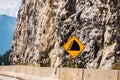 Watch for fallen rock road warning sign