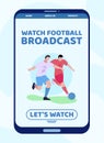 Watch Football Broadcast on Digital Device Advert Royalty Free Stock Photo