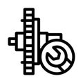 Watch gear repair icon vector outline illustration