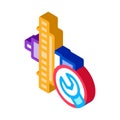 Watch gear repair isometric icon vector illustration