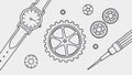 Watch, Gears, Tools, Timekeeping and Mechanical Precision. vector design Generative AI Royalty Free Stock Photo