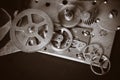 Watch gears very close up Royalty Free Stock Photo