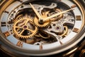 Watch gears very close up Royalty Free Stock Photo