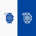 Watch, Hand Watch, Timer, Education Line and Glyph Solid icon Blue banner Royalty Free Stock Photo