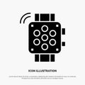 Watch, Hand Watch, Timer, Education Solid Black Glyph Icon Royalty Free Stock Photo