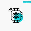 Watch, Hand Watch, Timer, Education turquoise highlight circle point Vector icon Royalty Free Stock Photo