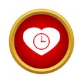 Watch heart icon, simple style Royalty Free Stock Photo