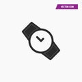 Black round cases quarts watch icon.