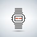 Watch icon,vector illustration. Time for win concept. Flat design style. vector watch icon illustration isolated on White Royalty Free Stock Photo