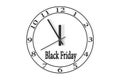 Watch with the inscription Black Friday. Time on the clock 23: 5