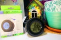 A watch with a large display. Compact sensor station for ambient temperature.