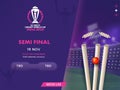 Watch Live Match of ICC Men\'s Cricket World Cup India 2023 Semi-Finals Based Poster Design with Realistic