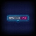 Watch Live Neon Signs Style Text Vector Royalty Free Stock Photo