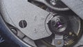 Watch mechanism macro loop. Old vintage clock mechanism working, closeup shot with soft focus. Close up of a internal Royalty Free Stock Photo