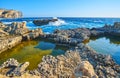 Natural pools in rocks of San Lawrenz coast, Gozo, Malta