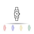 Watch multi color icon. Simple thin line, outline vector of jewelry icons for ui and ux, website or mobile application