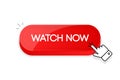 Watch Now 3d button. Mouse touched button. Vector illustration. Royalty Free Stock Photo