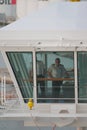 Barcelona, Spain - Oct 01, 2018: Watch officers on pilot bridge