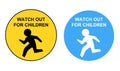 Watch out for children road sign.Please Drive Slow. Royalty Free Stock Photo