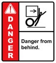 Watch out for danger from behind.label danger Royalty Free Stock Photo