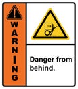 Watch out for danger from behind.label danger Royalty Free Stock Photo