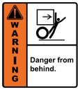 Watch out for danger from behind.label danger Royalty Free Stock Photo