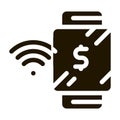 watch pay pass icon Vector Glyph Illustration