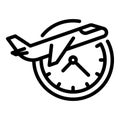 Watch plane icon, outline style