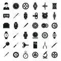 Watch repair parts icons set, simple style Royalty Free Stock Photo