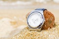 Watch in Sand Royalty Free Stock Photo