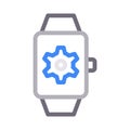 Watch setting thin color line vector icon
