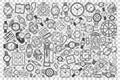 Watch shop doodle set Royalty Free Stock Photo