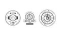 Watch Shop Logo Design Templates Set, Watchmaker Repair Service Premium Quality Monochrome Retro Badges Cartoon Vector