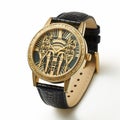 Elvira Adonis Gold Watch - Egyptian Iconography Inspired Timepiece Royalty Free Stock Photo