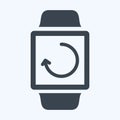 Watch Sync Icon in trendy glyph style isolated on soft blue background Royalty Free Stock Photo