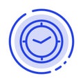 Watch, Time, Timer, Clock Blue Dotted Line Line Icon Royalty Free Stock Photo