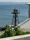 Watch tower on the Alcatraz Island, San Francisco, California, USA Royalty Free Stock Photo