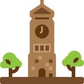 Watch tower city flat icon