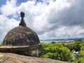 Watch tower in El Morro castle at old San Juan, Puerto Rico. Royalty Free Stock Photo