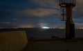 A watch tower at the end of a pier. Royalty Free Stock Photo