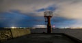 A watch tower at the end of a pier. Royalty Free Stock Photo