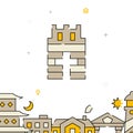 Watch tower filled line icon, simple vector illustration