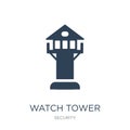 watch tower icon in trendy design style. watch tower icon isolated on white background. watch tower vector icon simple and modern Royalty Free Stock Photo