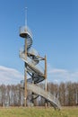 Watch-tower made of spiral staircases near Lelystad Airport, The Netherlands Royalty Free Stock Photo