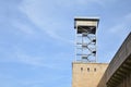 Watch tower at old abandoned Tempelhofer Feld in Tempelhof Berlin Germany Royalty Free Stock Photo