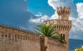 Watch tower of Royal Palace of La Almudaina, Alcazar fortified palace built as an Arabian Fort, claimed as official royal residenc