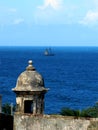 Watch tower at the San Cristobal fortress in San Juan Royalty Free Stock Photo