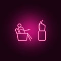 watch TV on couch outline icon. Elements of Lazy in neon style icons. Simple icon for websites, web design, mobile app, info