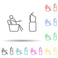 watch TV on couch outline multi color style icon. Simple thin line, outline vector of lazy icons for ui and ux, website or mobile